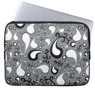 Capa Para Notebook Cinza de abstrato e padrão de salsicha de Tulip b