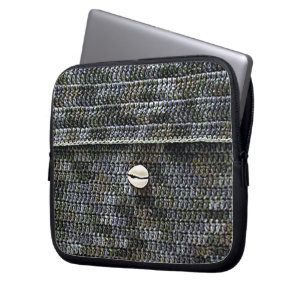 Capa Para Notebook Cinza de Cowrie Artisan Crochet Eletrônicos Bag