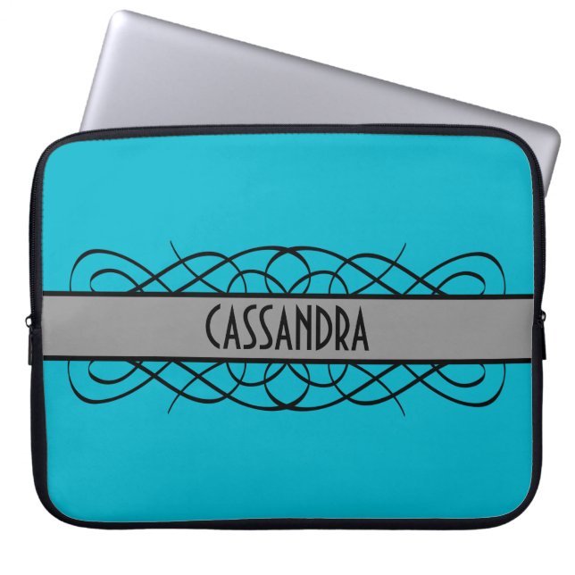 Capa Para Notebook Cinza Deco Flourar Bolsa de laptop (Frente)