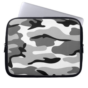 Capa Para Notebook Cinza e Bolsa de laptop da Camuflagem Negra