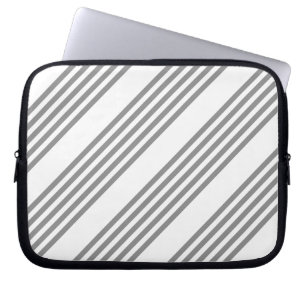 Capa Para Notebook Cinza e padrão de cinco faixas brancas