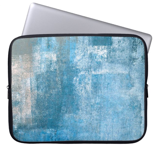 Capa Para Notebook Cinza e pintura de Abstrato azul, abstrato, tinta (Frente)