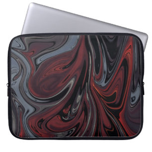 Capa Para Notebook Cinza e pintura de abstrato vermelha