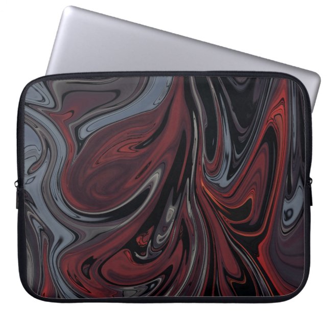 Capa Para Notebook Cinza e pintura de abstrato vermelha (Frente)