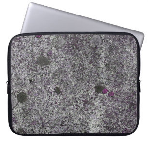 Capa Para Notebook Cinza Granite Rock com detalhes rosa