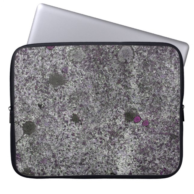 Capa Para Notebook Cinza Granite Rock com detalhes rosa (Frente)