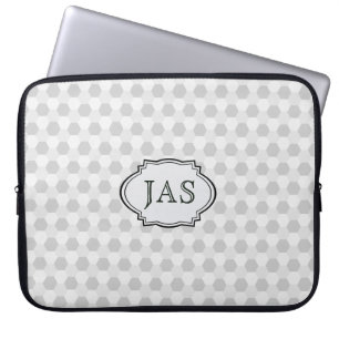 Capa Para Notebook Cinza Honeycomb com Iniciais
