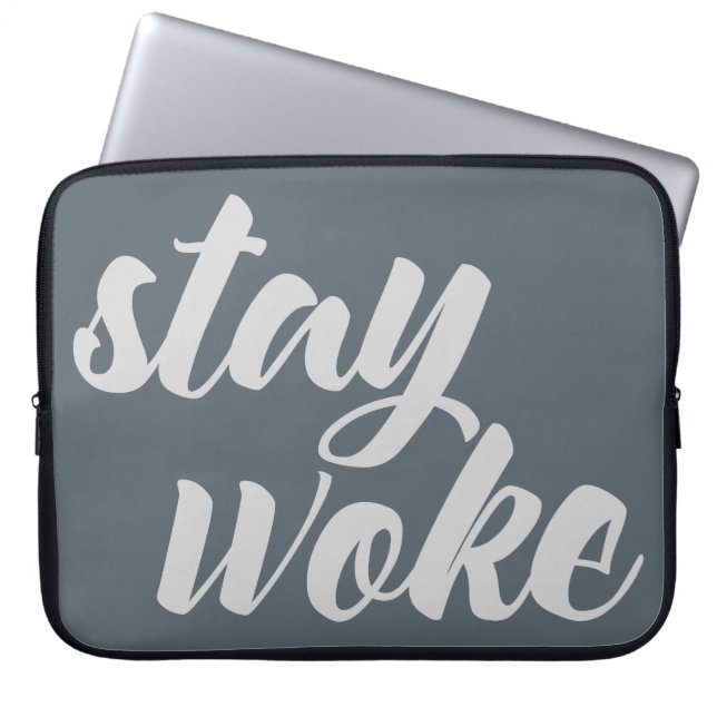 Capa Para Notebook Cinza Keep Woke (Frente)