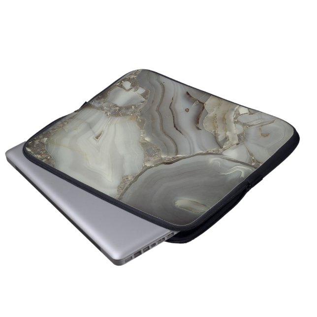 Capa Para Notebook Cinza Marble com Veia Dourada (Frente Inferior)