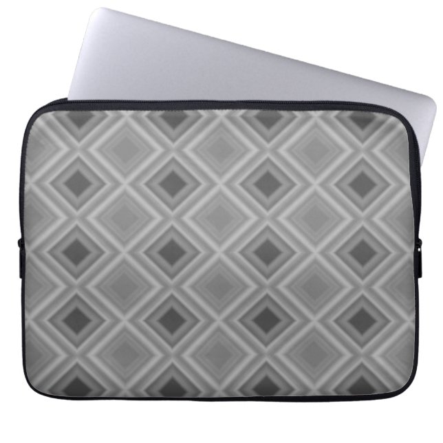 Capa Para Notebook Cinza Negra Monotone de Diamond Quadrado (Frente)