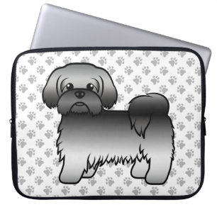 Capa Para Notebook Cinza Shih Tzu Cute Cartoon Dog Ilustração