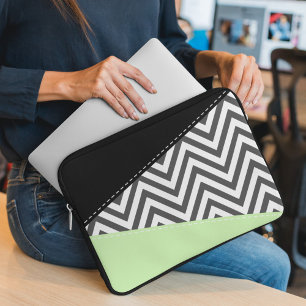 Capa Para Notebook Cinza Zigzag, Cinza Chevron, Zigzag Patterno, Casa