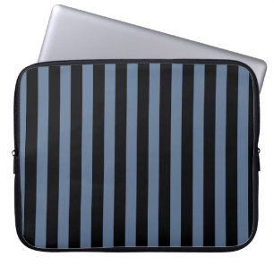 Capa Para Notebook Cinzas azuis e listras pretas