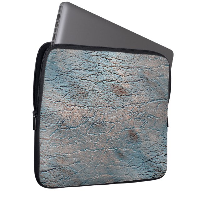 Capa Para Notebook Cinzas e couro bronzeado manchados com alguma mati (Frente Esquerda)