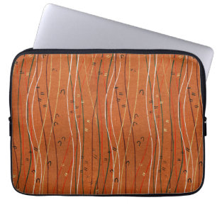 Capa Para Notebook Cinzas Vermelhas Ondas: Arte Abstrato Japonesa Mod