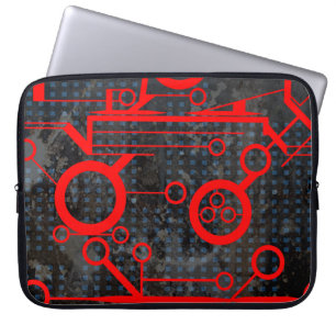 Capa Para Notebook Circuito Vermelho