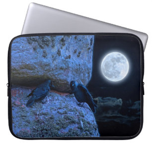 Capa Para Notebook Círculo Celta Stonehenge, Jackdaws e Lua Cheia