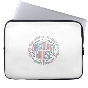Capa Para Notebook Círculo de Enfermeira Oncológica Citação Floral Ca