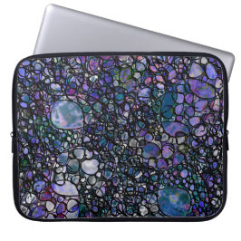 Capa Para Notebook Círculos Abstratos Desenhados à Mão, Azul, Roxo, P