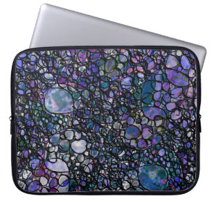 Capa Para Notebook Círculos Abstratos Desenhados à Mão, Azul, Roxo, P