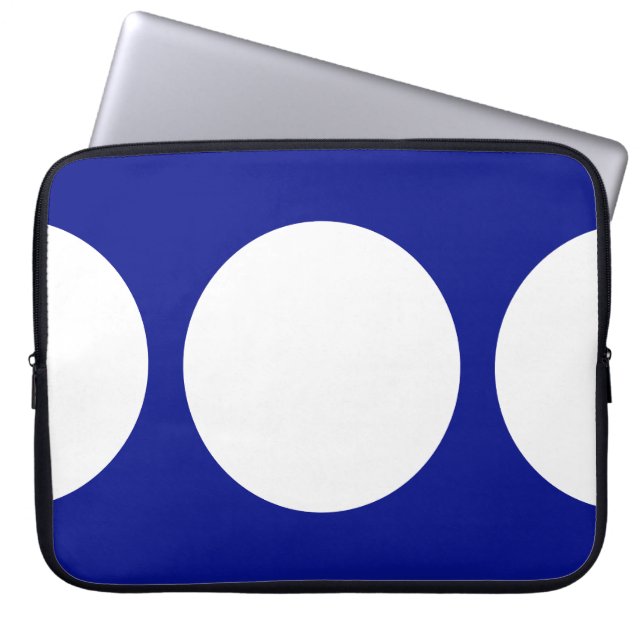 Capa Para Notebook Círculos brancos em azul (Frente)