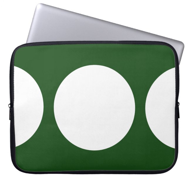 Capa Para Notebook Círculos brancos em verde (Frente)