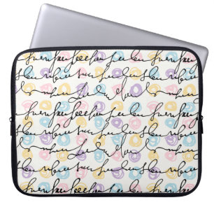 Capa Para Notebook Círculos Coloridos E Escrevendo De Mão De Texto