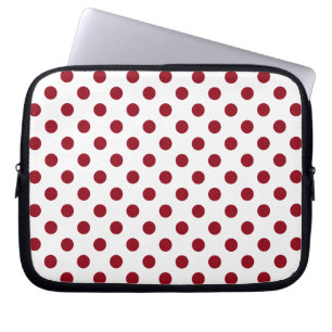 Capa Para Notebook Círculos de Bolinhas Vermelhas Crimson