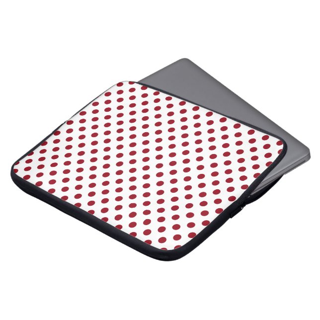 Capa Para Notebook Círculos de Bolinhas Vermelhas Crimson (Frente Topo)