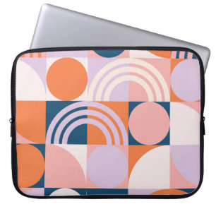 Capa Para Notebook Círculos do século médio: Padrão Geométrico