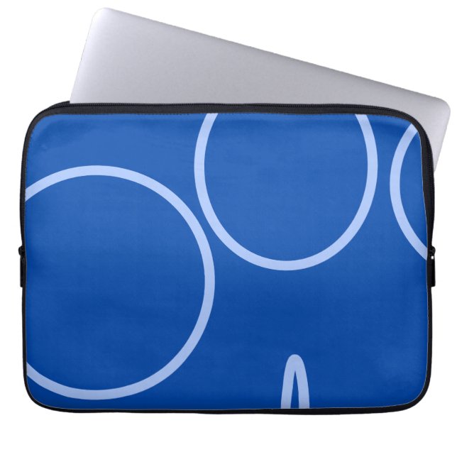 Capa Para Notebook Círculos e Laço em Azul (Frente)