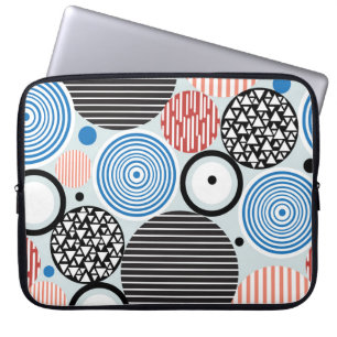Capa Para Notebook Círculos multicoloridos, design de padrão gráfico.