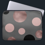 Capa Para Notebook círculos pretos cor-de-rosa, cor-de-rosa, rosa, el<br><div class="desc">Design na moda moderno e representando círculos falsos de ouro rosa,  rosa e preto sobre um fundo cinza.</div>