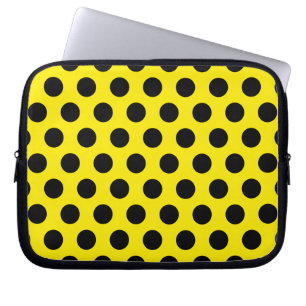 Capa Para Notebook Círculos Pretos no Fundo Amarelo