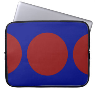 Capa Para Notebook Círculos vermelhos em azul