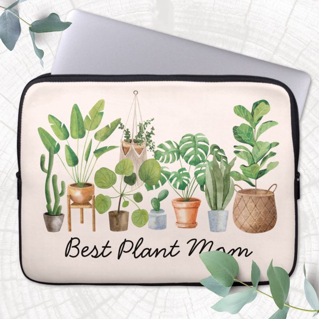 Capa Para Notebook Citação de Mãe de Planta Tropical Aquarela (Close up)
