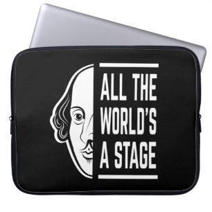 Capa Para Notebook Citação de Shakespeare em todo o mundo, um Palco