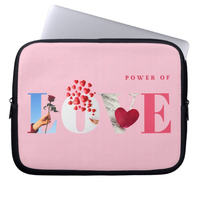 Capa Para Notebook Citação do Poder do Amor Romântico Rosa Claro Suav (Frente)