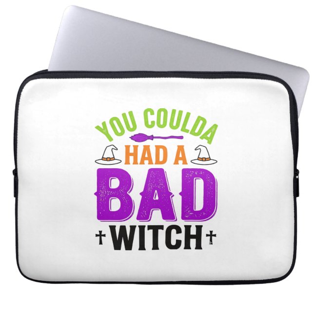 Capa Para Notebook Citação engraçada de bruxa ruim de Halloween Desig (Frente)