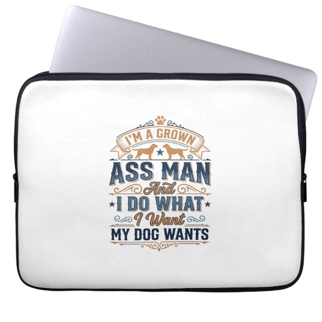 Capa Para Notebook Citação engraçada de dono de cachorro design vetor (Frente)