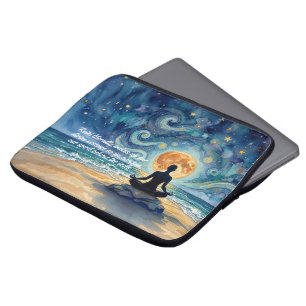 Capa Para Notebook Citações de Ioga Meditação Céu Noturno Estrelado L