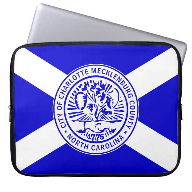 Capa Para Notebook City Flag of Charlotte (Carolina do Norte) (Frente)