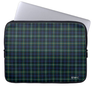 Capa Para Notebook Clan Campbell de Argyll Tartan Blue Xadrez Monogra