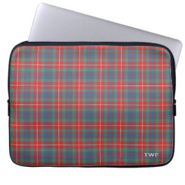 Capa Para Notebook Clan Fraser Ancient Tartan Monogrammed