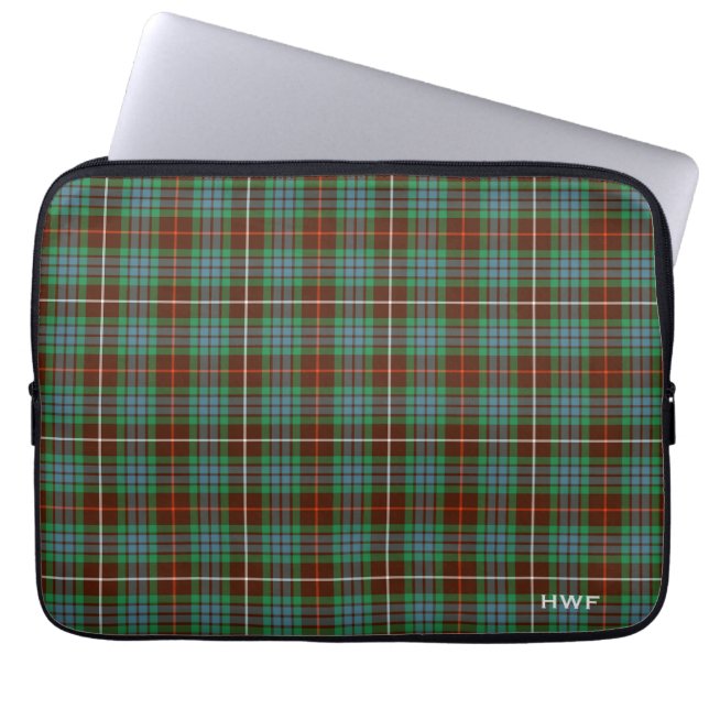 Capa Para Notebook Clan Fraser caçando Tartan Monogrammed (Frente)