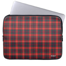Clan Fraser de Lovat Tartan Red Xadrez Monogrammed