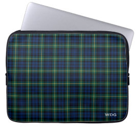 Capa Para Notebook Clan Gordon Tartan Blue Xadrez Monogrammed