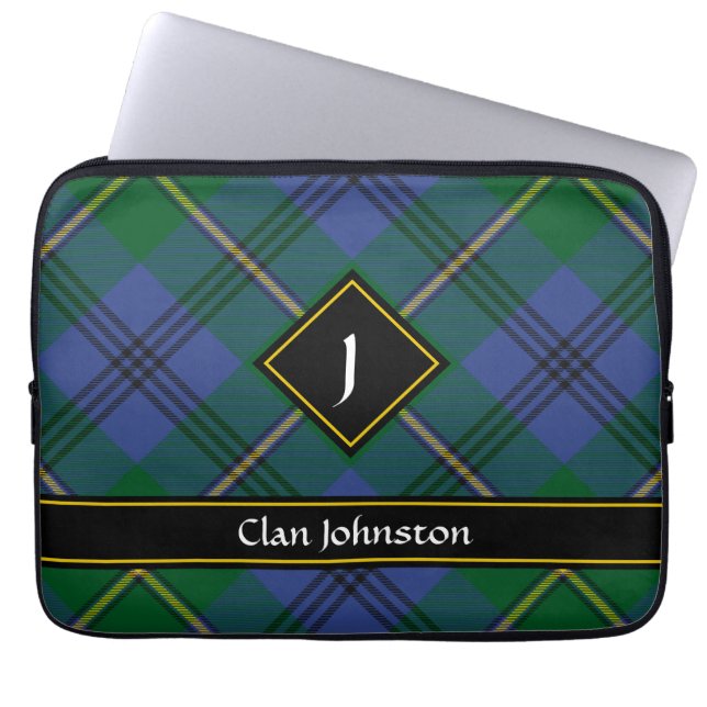 Capa Para Notebook Clan Johnston Tartan Bolsa de laptop (Frente)