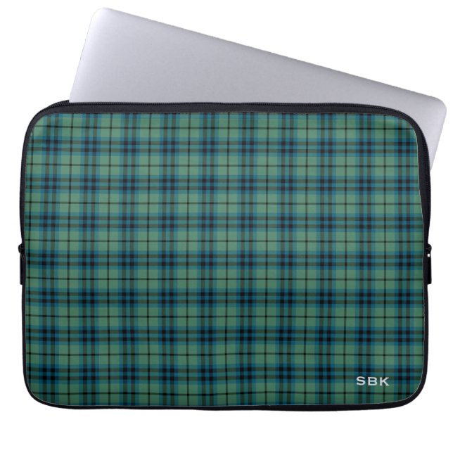 Capa Para Notebook Clan Keith Tartan Green Xadrez Monogrammed (Frente)