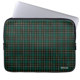 Capa Para Notebook Clan MacAlpine Tartan Xadrez Verde Escuro Monogram